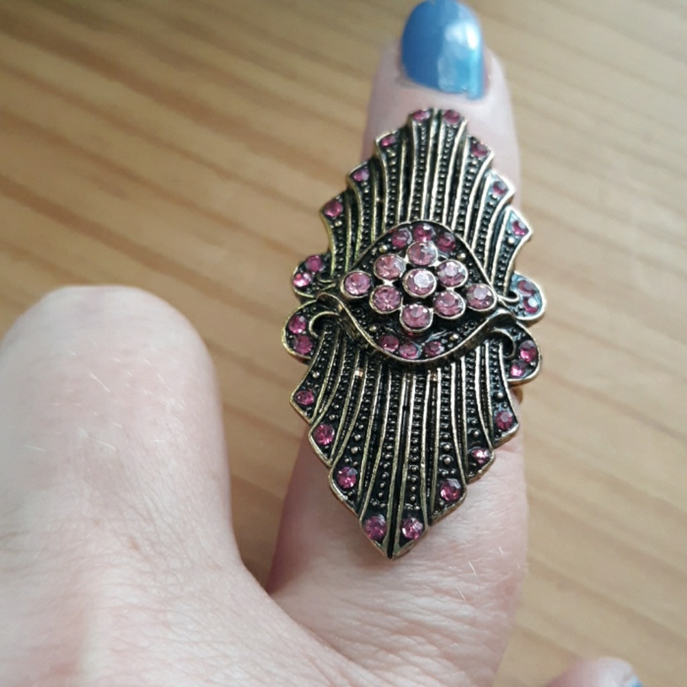 Gold/Bronze & Pink Bling Ring - Picture 4 of 6